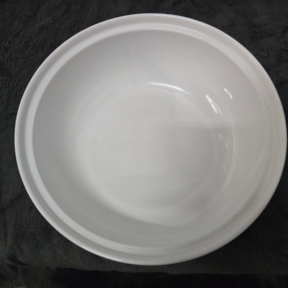 Over and Back White Large Serving Bowl Portugal Stoneware 12 Inch Round